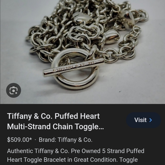 Tiffany&Co. Sterling Silver Multi Strand Puffed Heart bracelet - Picture 11 of 15